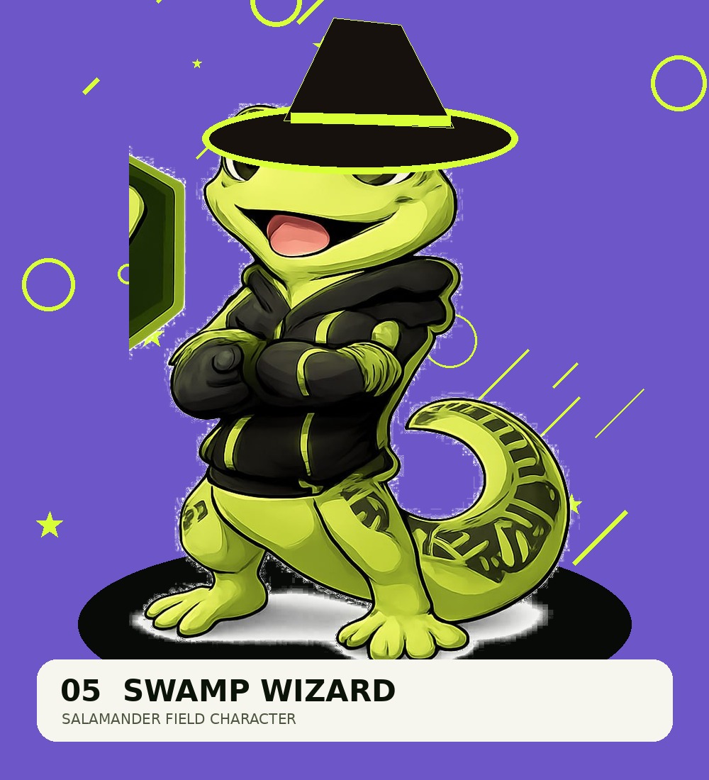 Salamander Swamp Wizard with hat