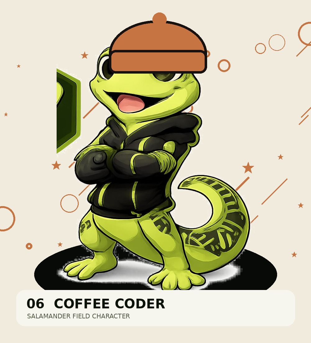 Salamander Coffee Coder with beanie