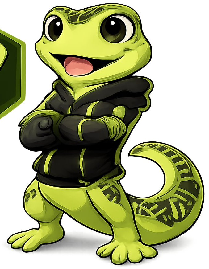 The official Salamander mascot wearing a black hoodie